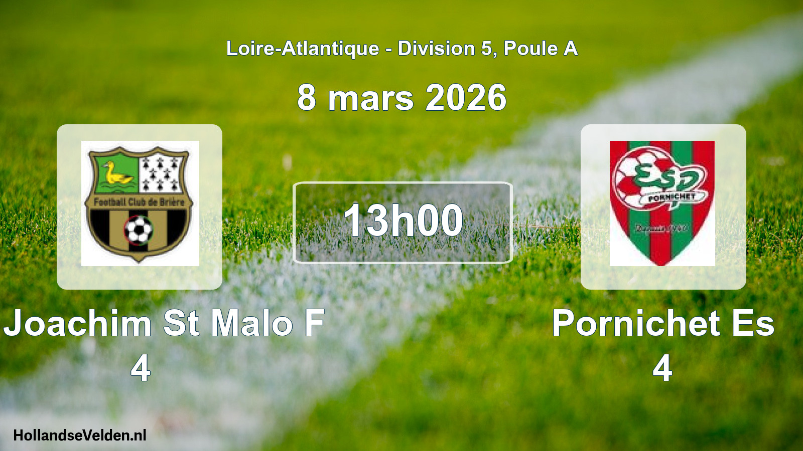 Geplande wedstrijd: St Joachim St Malo F 4 - Pornichet Es 4 (8 mars 2026)