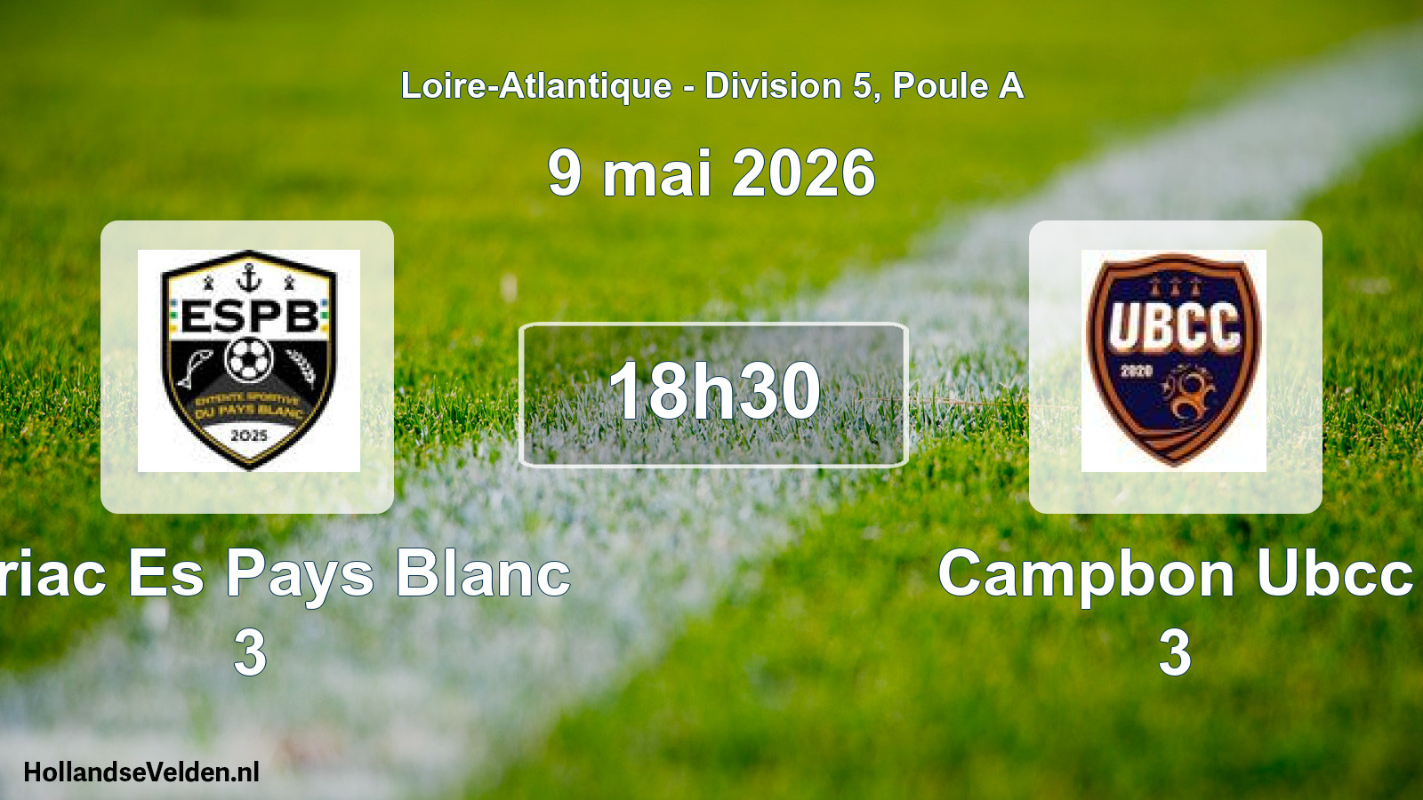 Geplande wedstrijd: Piriac Es Pays Blanc 3 - Campbon Ubcc 3 (9 mai 2026)
