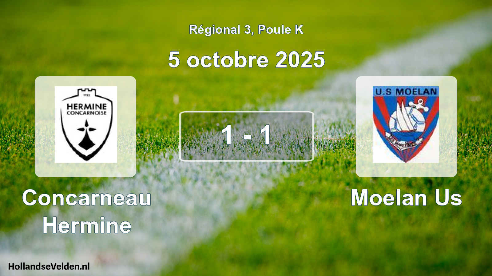 Gespeelde wedstrijd: Concarneau Hermine - Moelan Us 1 - 1 (5 octobre 2025)
