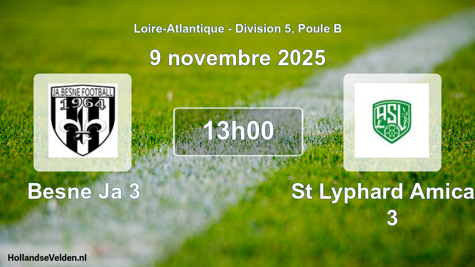 Geplande wedstrijd: Besne Ja 3 - St Lyphard Amicale 3 (9 novembre 2025)