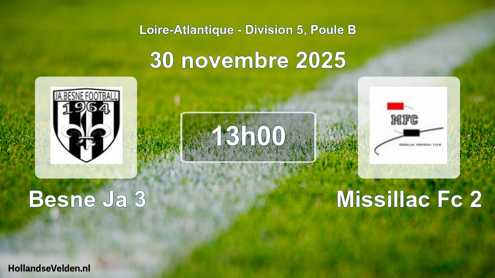 Scheduled Match: Besne Ja 3 - Missillac Fc 2 (30 November 2025)