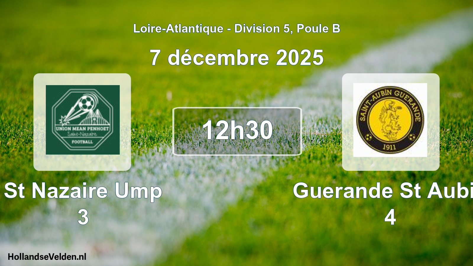 Geplande wedstrijd: St Nazaire Ump 3 - Guerande St Aubin 4 (7 décembre 2025)