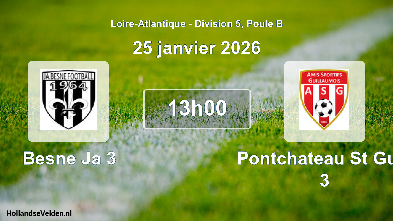 Geplande wedstrijd: Besne Ja 3 - Pontchateau St Guill 3 (25 janvier 2026)