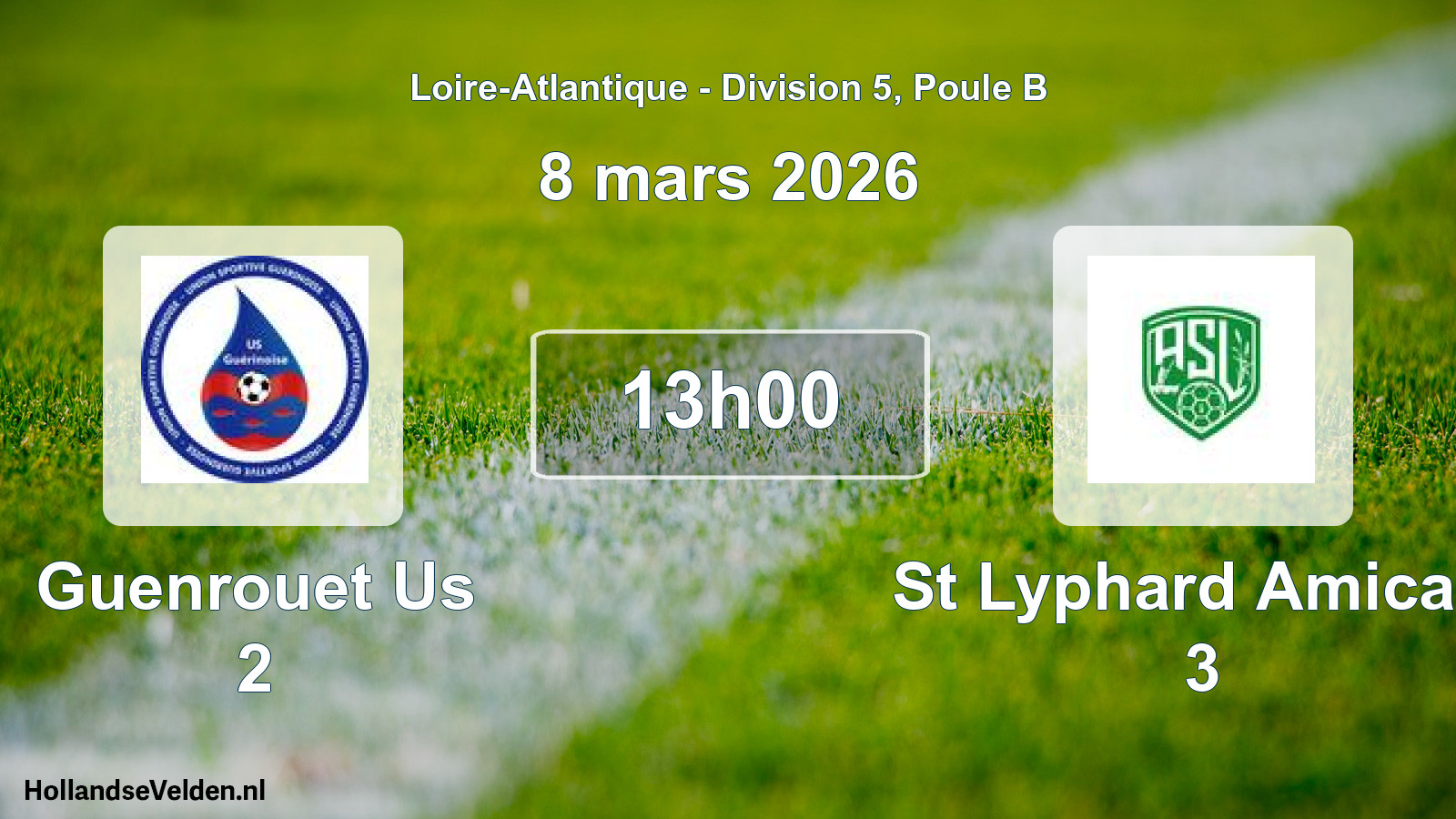 Geplande wedstrijd: Guenrouet Us 2 - St Lyphard Amicale 3 (8 maart 2026)
