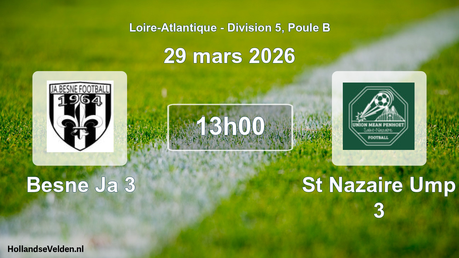 Geplande wedstrijd: Besne Ja 3 - St Nazaire Ump 3 (29 maart 2026)