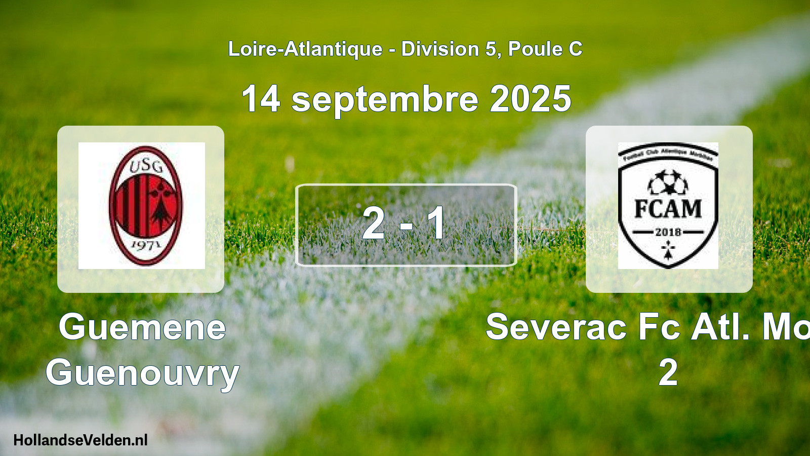 Total number of matches played: Guemene Guenouvry - Severac Fc Atl. Morb 2 2 - 1 (14 September 2025)