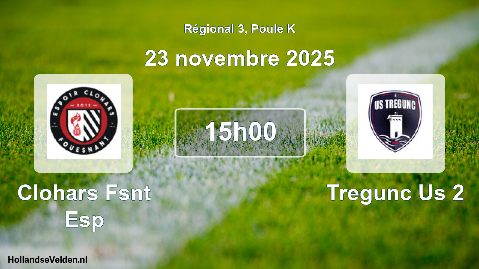 Scheduled Match: Clohars Fsnt Esp - Tregunc Us 2 (23 November 2025)