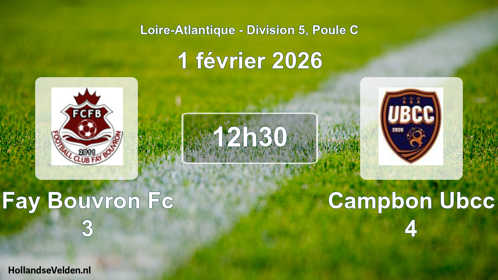Scheduled Match: Fay Bouvron Fc 3 - Campbon Ubcc 4 (1 February 2026)
