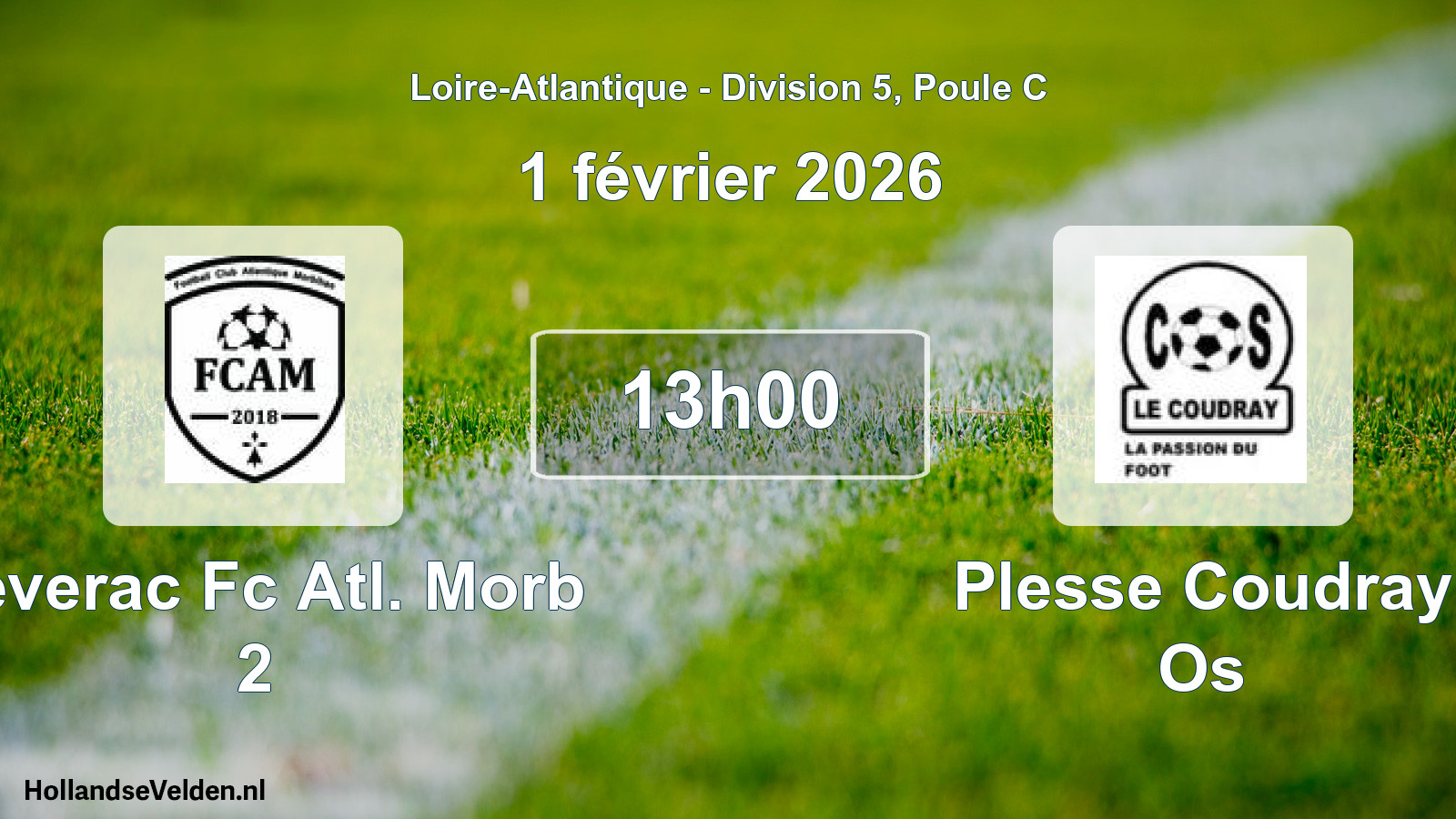 Scheduled Match: Severac Fc Atl. Morb 2 - Plesse Coudray Os (1 February 2026)