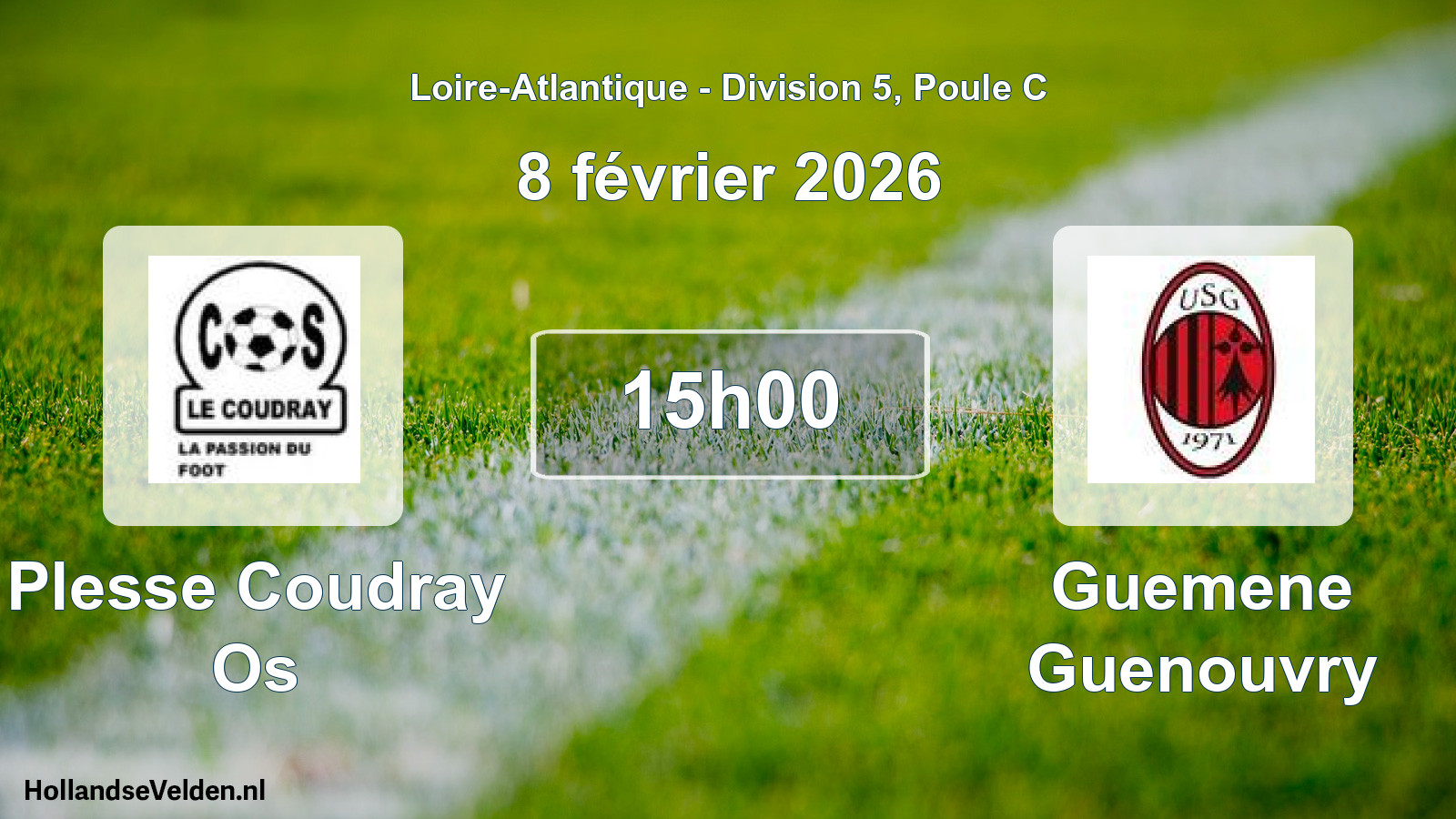 Scheduled Match: Plesse Coudray Os - Guemene Guenouvry (8 February 2026)