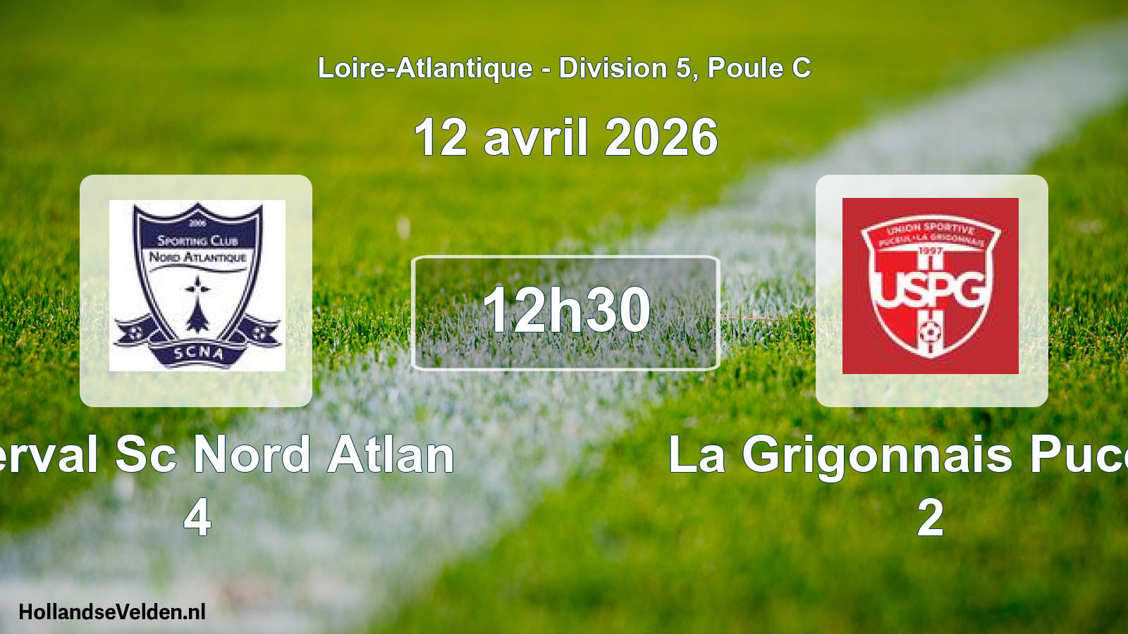 Geplande wedstrijd: Derval Sc Nord Atlan 4 - La Grigonnais Puceul 2 (12 avril 2026)