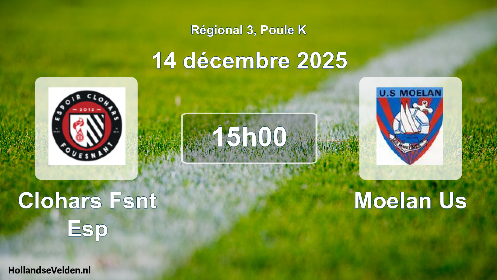 Scheduled Match: Clohars Fsnt Esp - Moelan Us (14 December 2025)