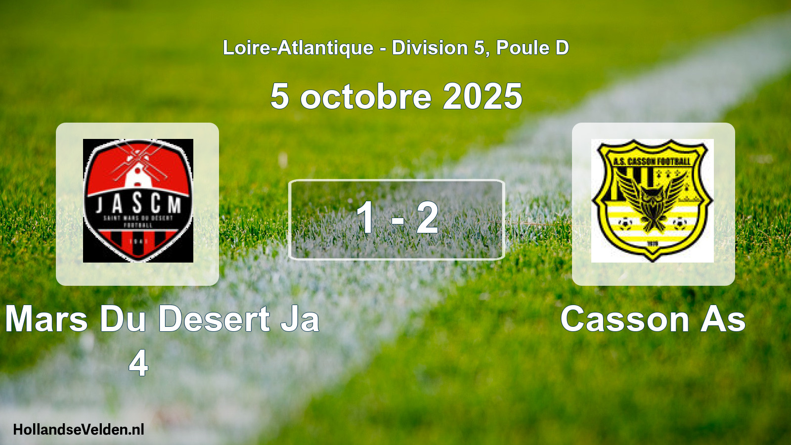 Gespeelde wedstrijd: St Mars Du Desert Ja 4 - Casson As 1 - 2 (5 oktober 2025)