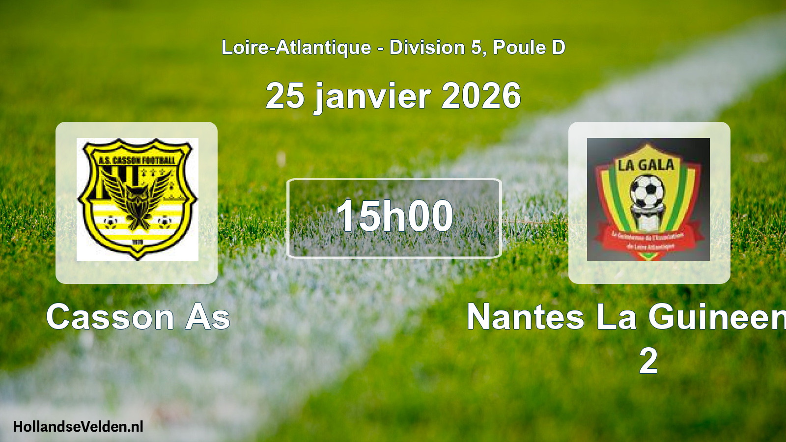 Geplande wedstrijd: Casson As - Nantes La Guineenne 2 (25 janvier 2026)