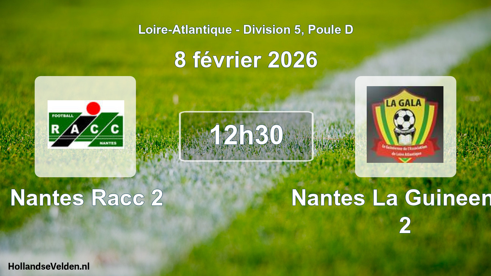 Geplande wedstrijd: Nantes Racc 2 - Nantes La Guineenne 2 (8 februari 2026)