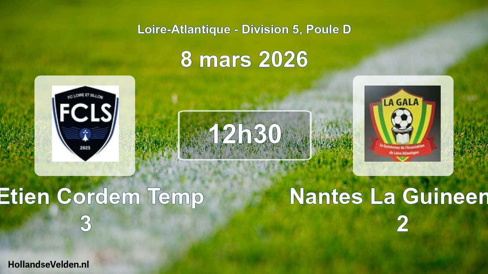 Geplande wedstrijd: St Etien Cordem Temp 3 - Nantes La Guineenne 2 (8 mars 2026)
