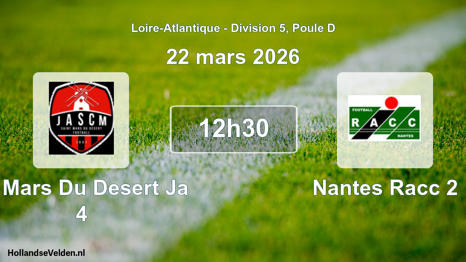 Geplande wedstrijd: St Mars Du Desert Ja 4 - Nantes Racc 2 (22 mars 2026)