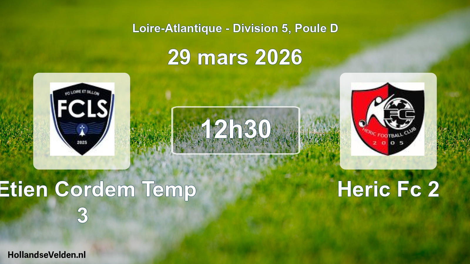 Scheduled Match: St Etien Cordem Temp 3 - Heric Fc 2 (29 March 2026)