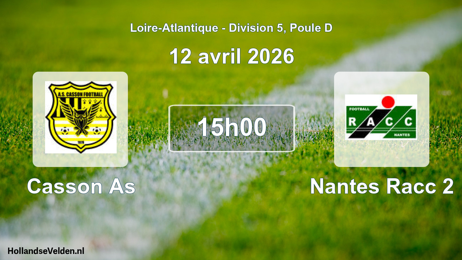 Scheduled Match: Casson As - Nantes Racc 2 (12 April 2026)