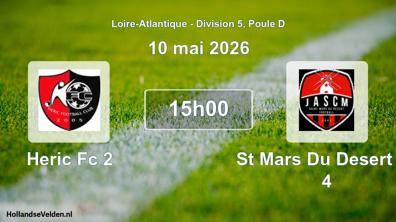 Geplande wedstrijd: Heric Fc 2 - St Mars Du Desert Ja 4 (10 mai 2026)