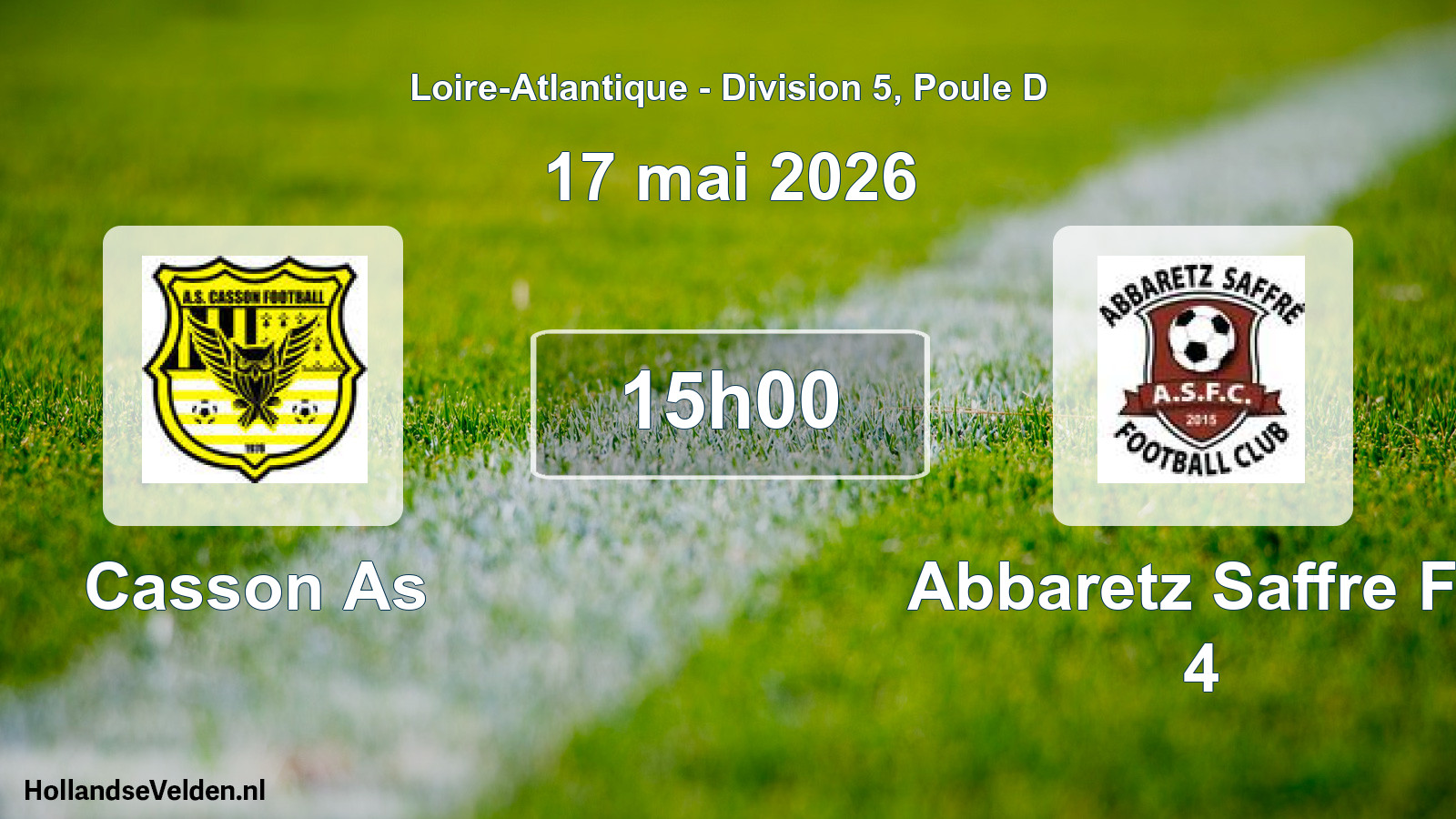 Scheduled Match: Casson As - Abbaretz Saffre Fc 4 (17 May 2026)