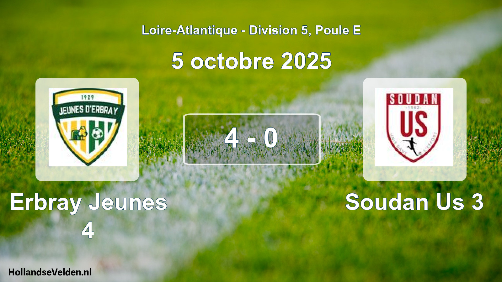 Gespeelde wedstrijd: Erbray Jeunes 4 - Soudan Us 3 4 - 0 (5 octobre 2025)