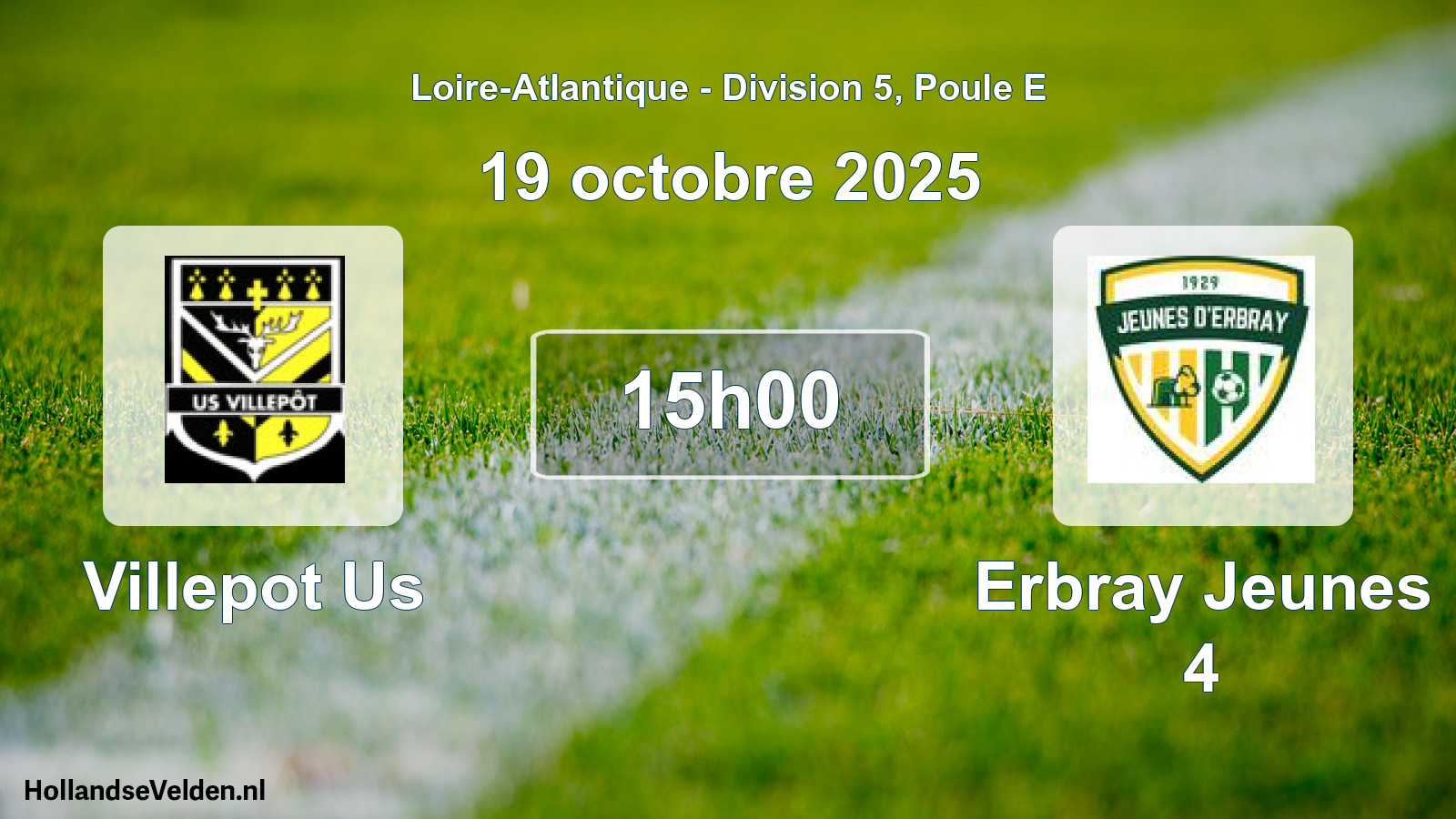 Scheduled Match: Villepot Us - Erbray Jeunes 4 (19 October 2025)