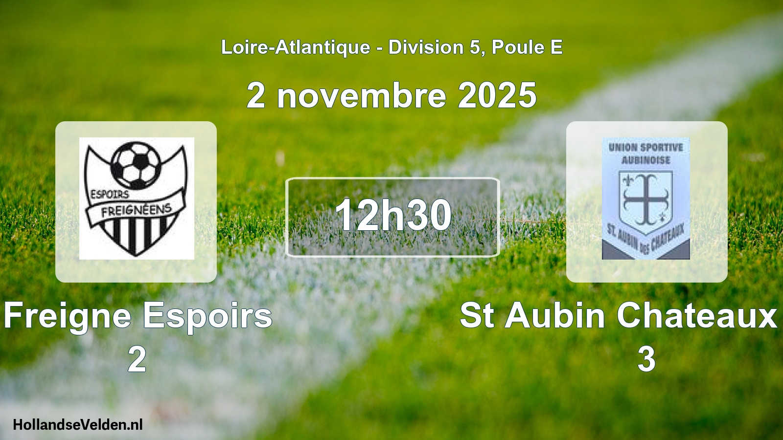 Geplande wedstrijd: Freigne Espoirs 2 - St Aubin Chateaux Us 3 (2 november 2025)