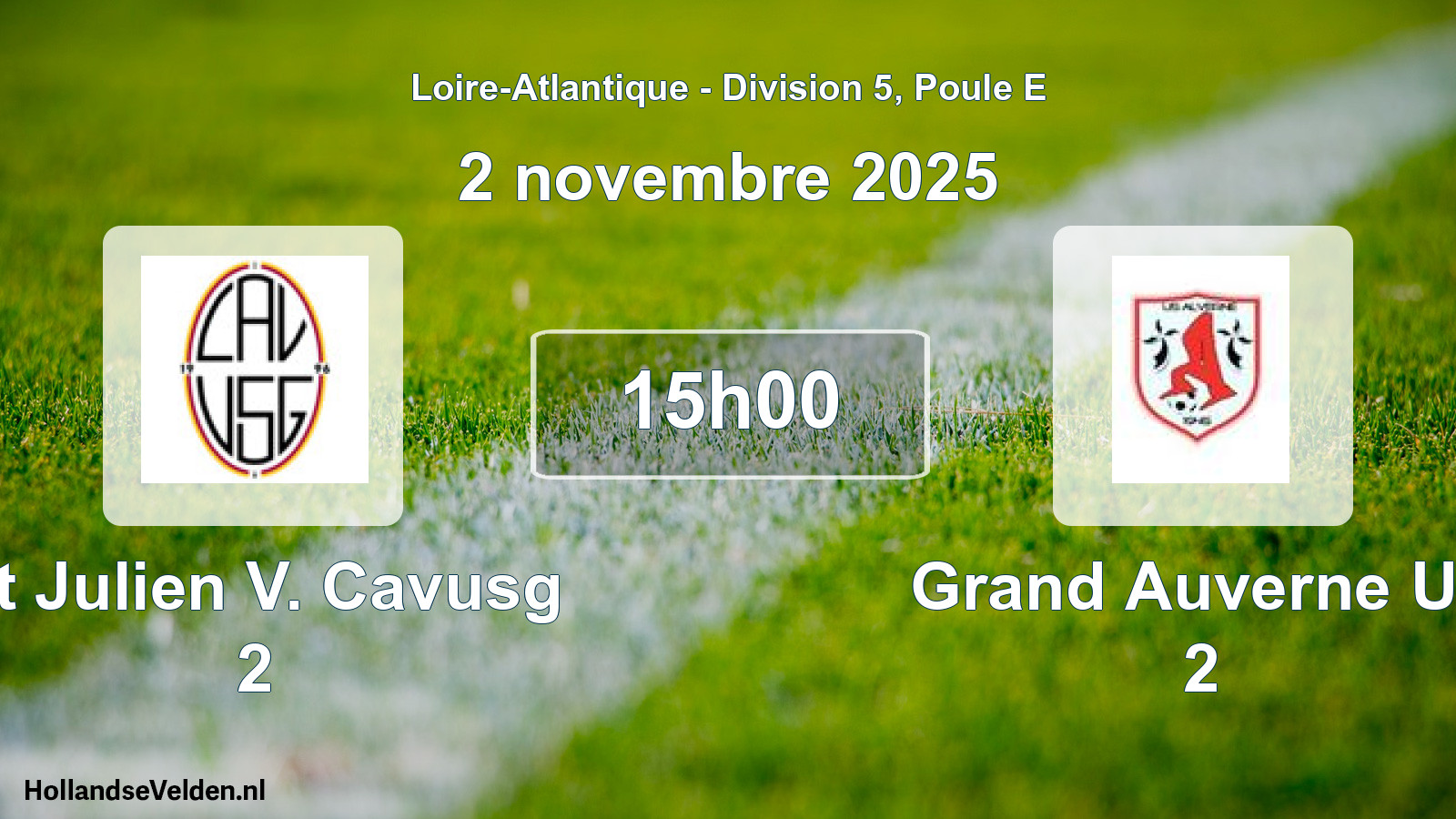 Geplande wedstrijd: St Julien V. Cavusg 2 - Grand Auverne Us 2 (2 novembre 2025)
