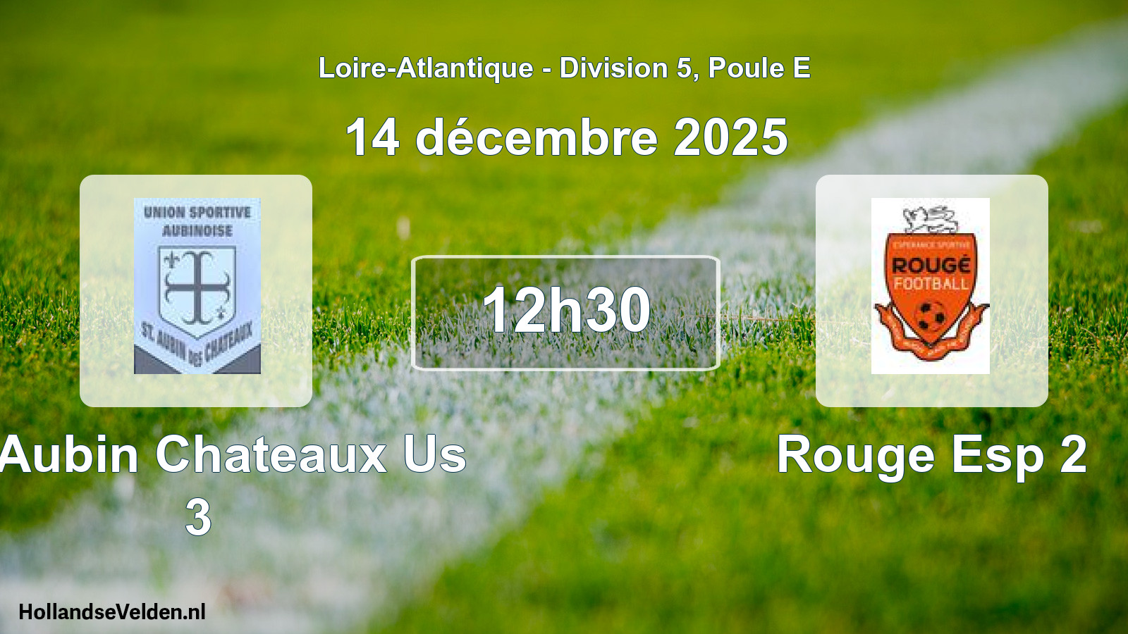 Geplande wedstrijd: St Aubin Chateaux Us 3 - Rouge Esp 2 (14 décembre 2025)