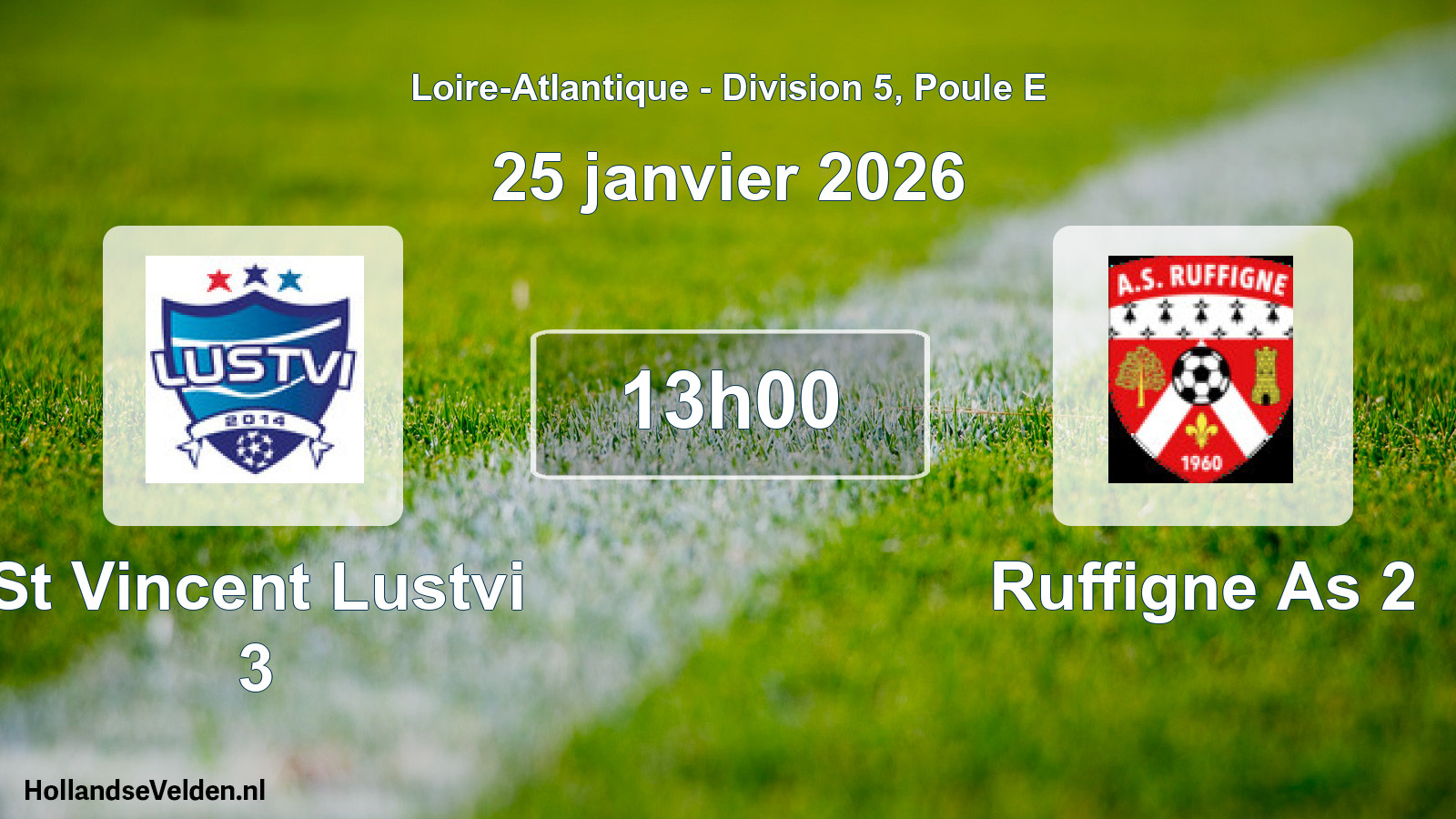 Geplande wedstrijd: St Vincent Lustvi 3 - Ruffigne As 2 (25 januari 2026)