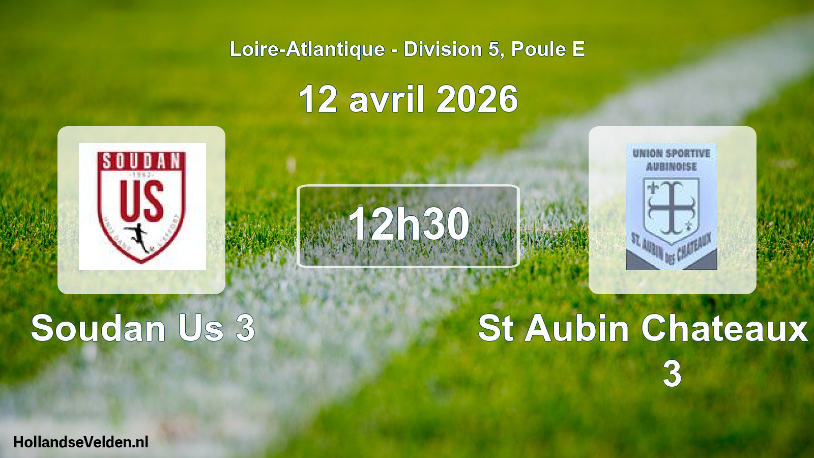Geplande wedstrijd: Soudan Us 3 - St Aubin Chateaux Us 3 (12 april 2026)