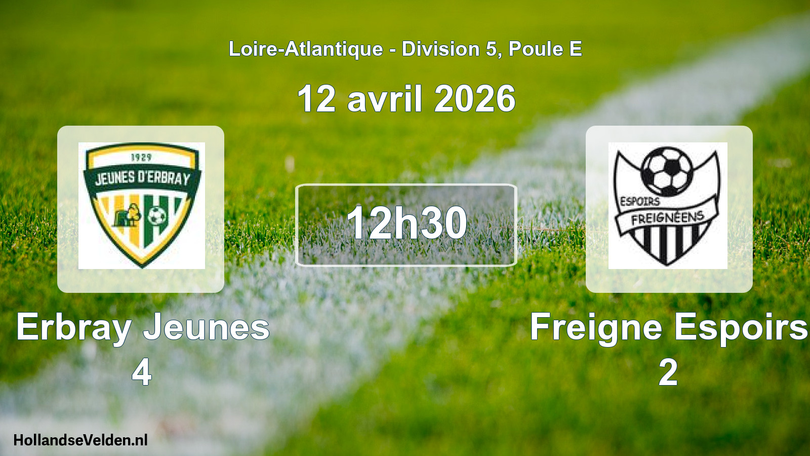 Geplande wedstrijd: Erbray Jeunes 4 - Freigne Espoirs 2 (12 april 2026)