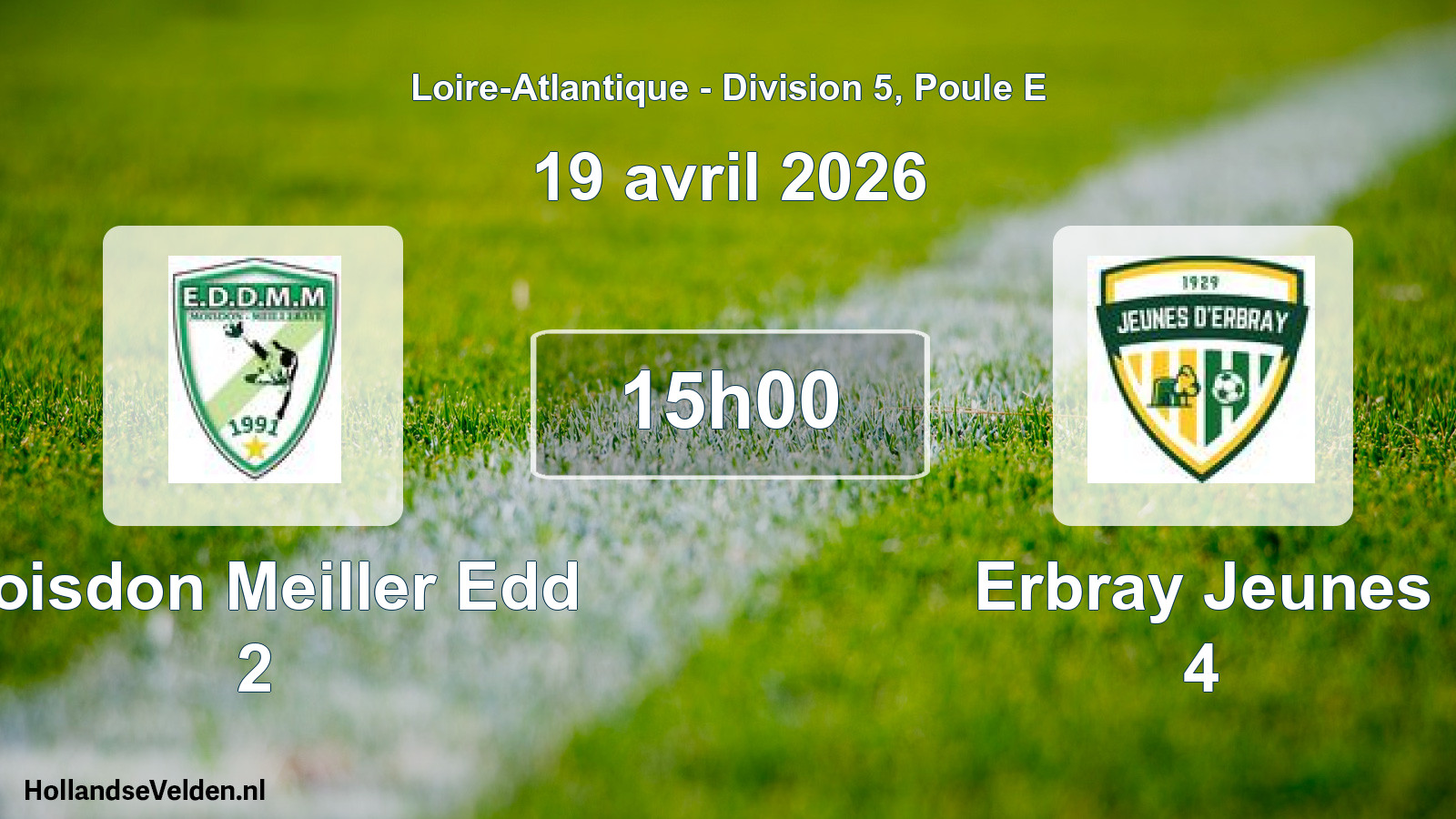 Geplande wedstrijd: Moisdon Meiller Edd 2 - Erbray Jeunes 4 (19 april 2026)