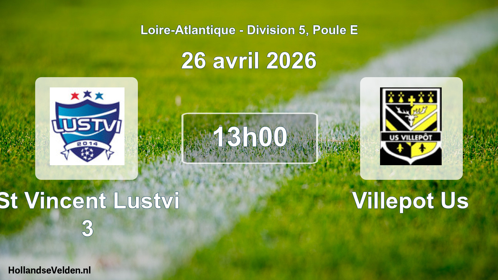 Geplande wedstrijd: St Vincent Lustvi 3 - Villepot Us (26 april 2026)