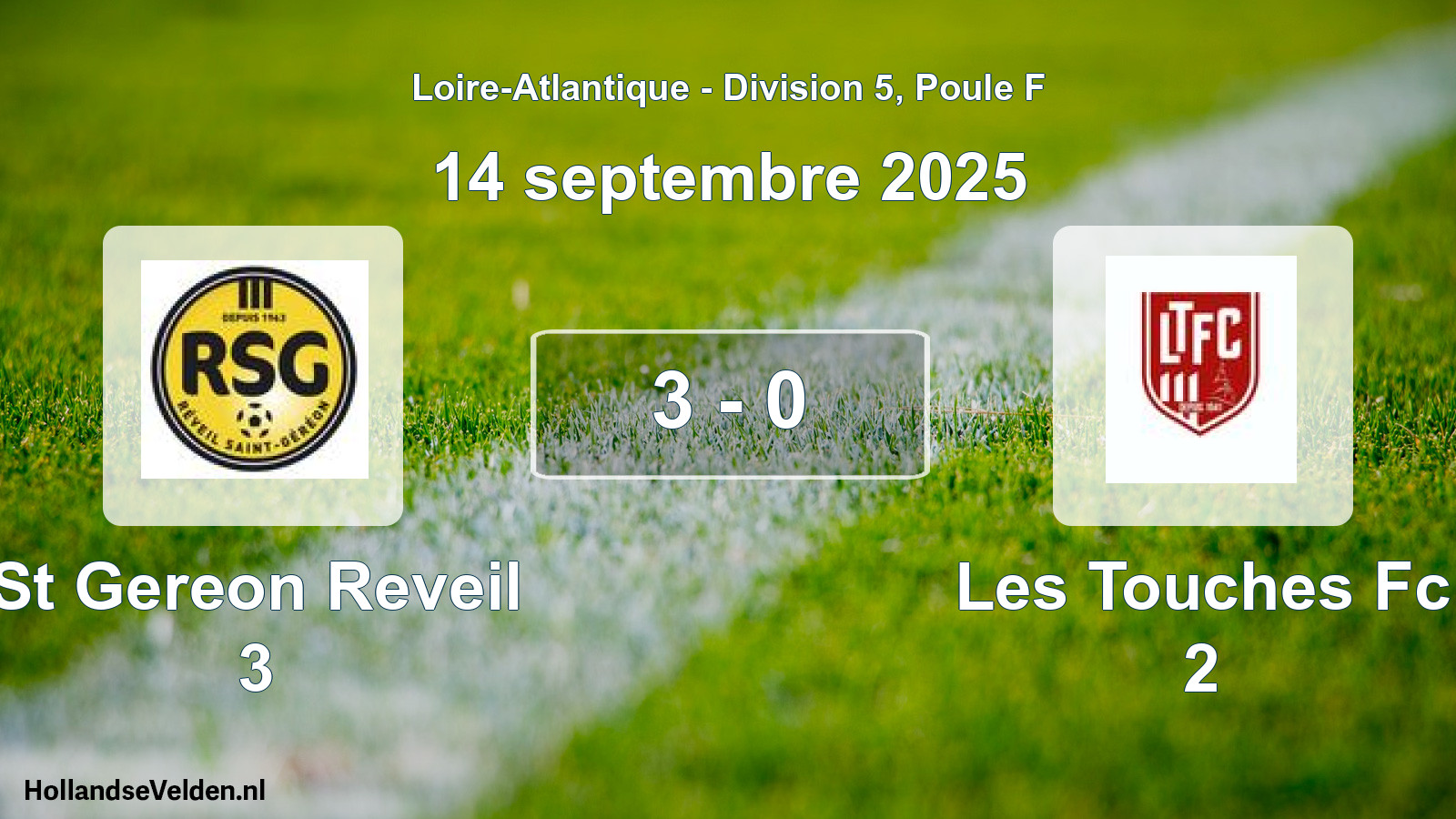 Gespeelde wedstrijd: St Gereon Reveil 3 - Les Touches Fc 2 3 - 0 (14 september 2025)