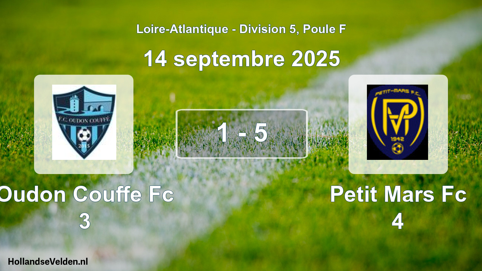 Gespeelde wedstrijd: Oudon Couffe Fc 3 - Petit Mars Fc 4 1 - 5 (14 september 2025)