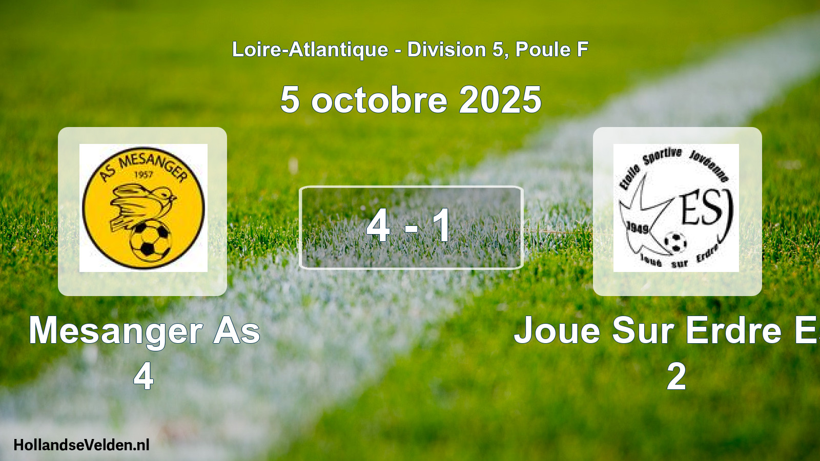 Gespeelde wedstrijd: Mesanger As 4 - Joue Sur Erdre Es 2 4 - 1 (5 oktober 2025)
