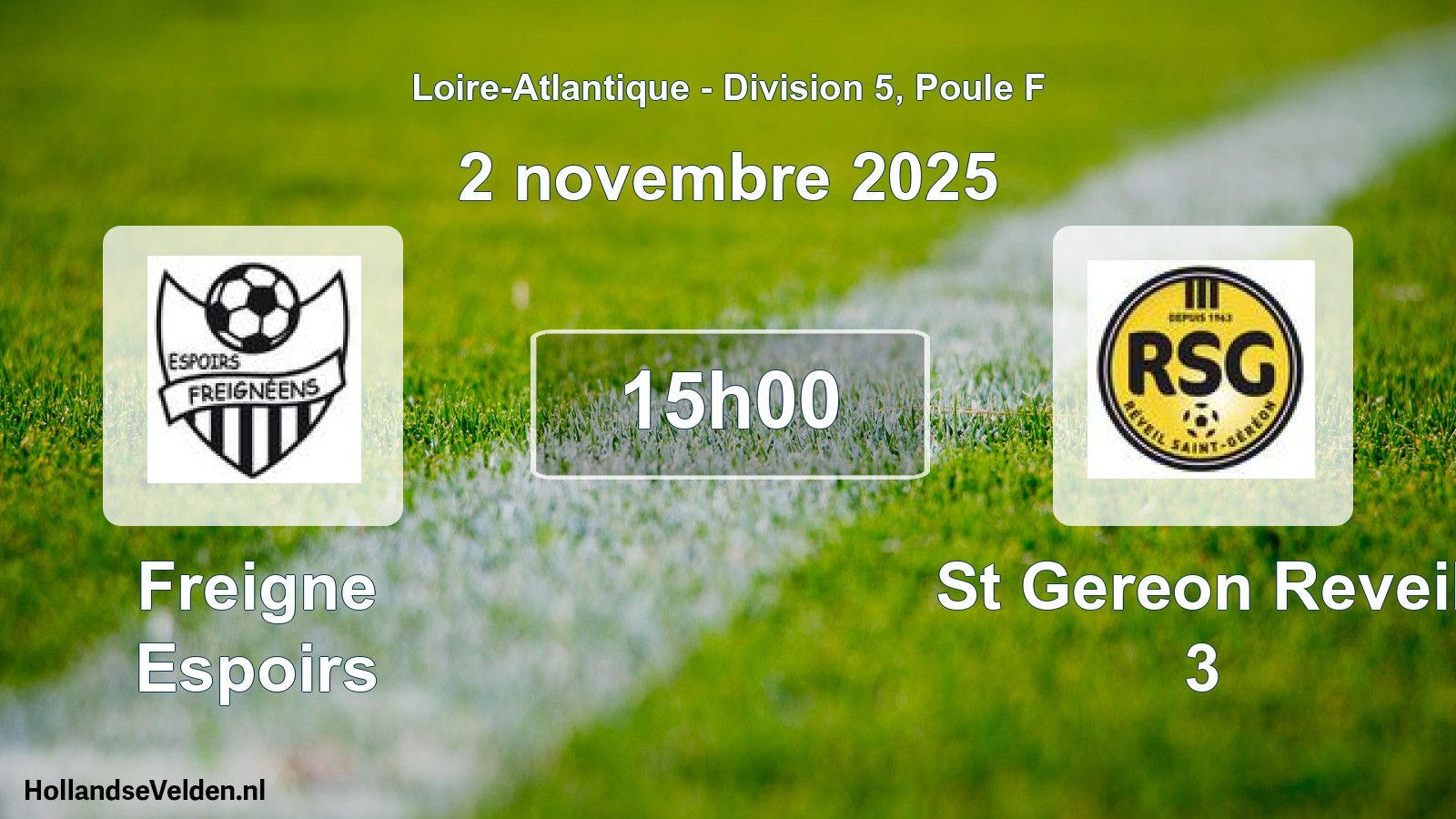 Geplande wedstrijd: Freigne Espoirs - St Gereon Reveil 3 (2 novembre 2025)