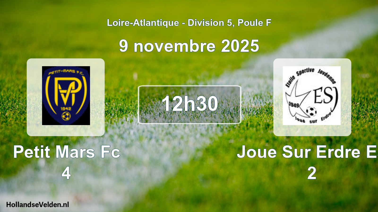 Geplande wedstrijd: Petit Mars Fc 4 - Joue Sur Erdre Es 2 (9 novembre 2025)