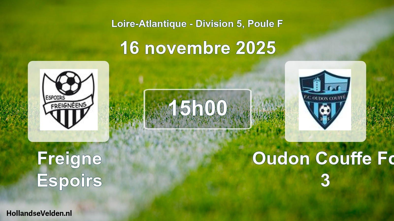 Geplande wedstrijd: Freigne Espoirs - Oudon Couffe Fc 3 (16 novembre 2025)