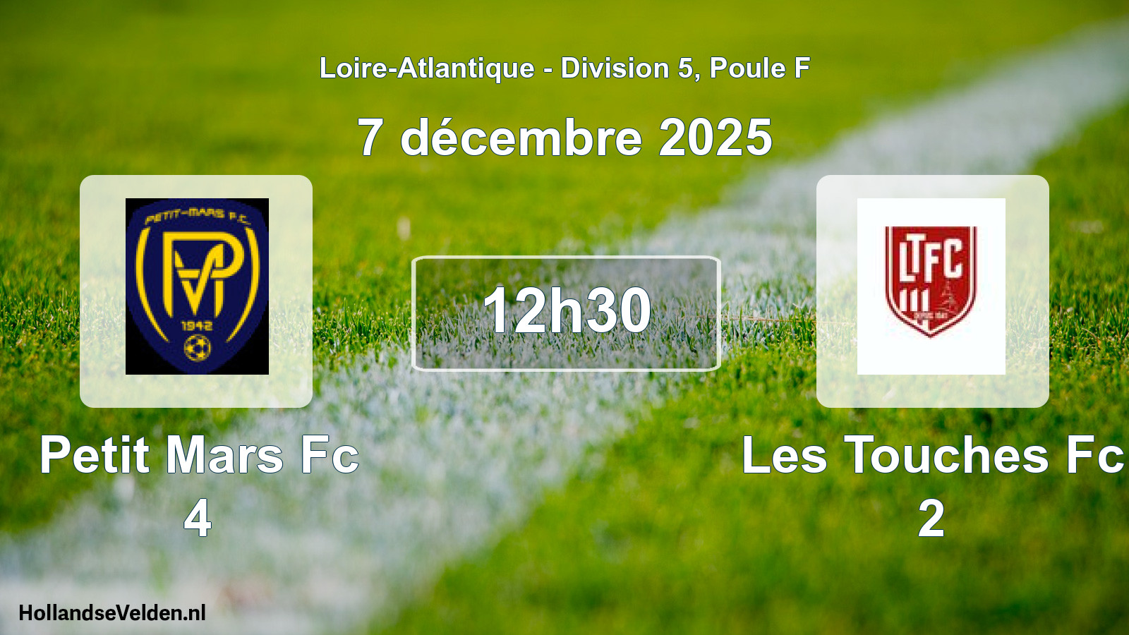 Geplande wedstrijd: Petit Mars Fc 4 - Les Touches Fc 2 (7 décembre 2025)