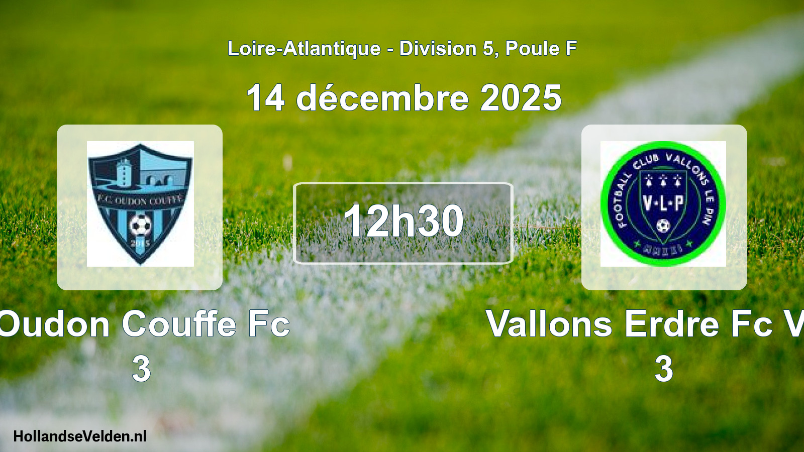 Geplande wedstrijd: Oudon Couffe Fc 3 - Vallons Erdre Fc Vlp 3 (14 december 2025)