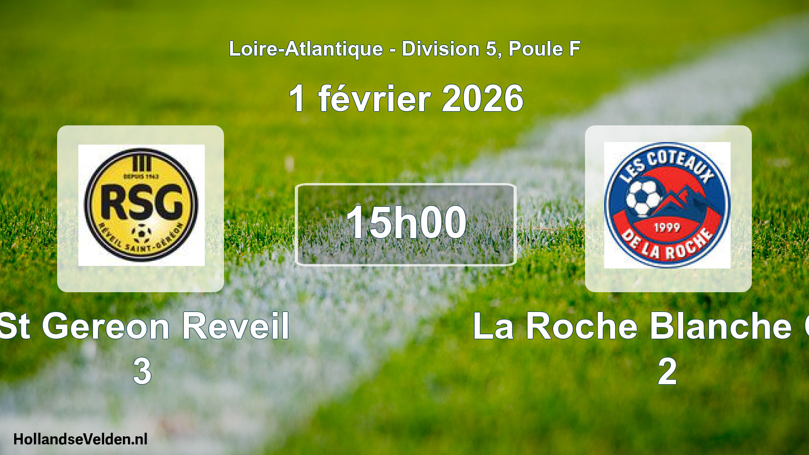 Geplande wedstrijd: St Gereon Reveil 3 - La Roche Blanche Cot 2 (1 februari 2026)
