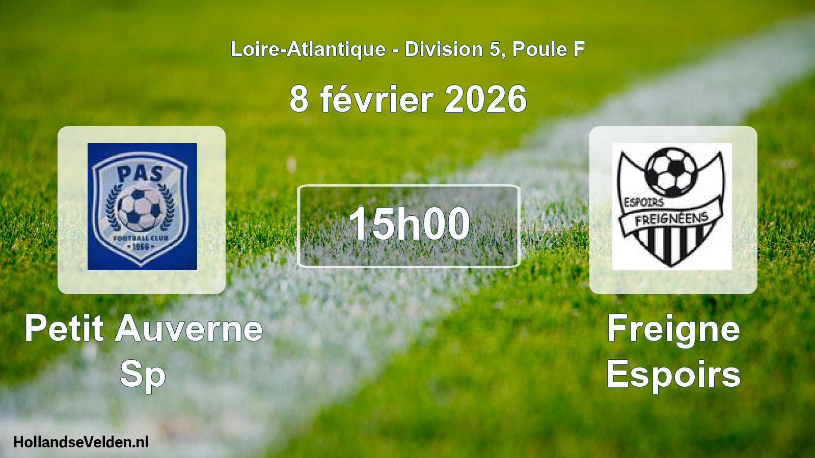 Scheduled Match: Petit Auverne Sp - Freigne Espoirs (8 February 2026)