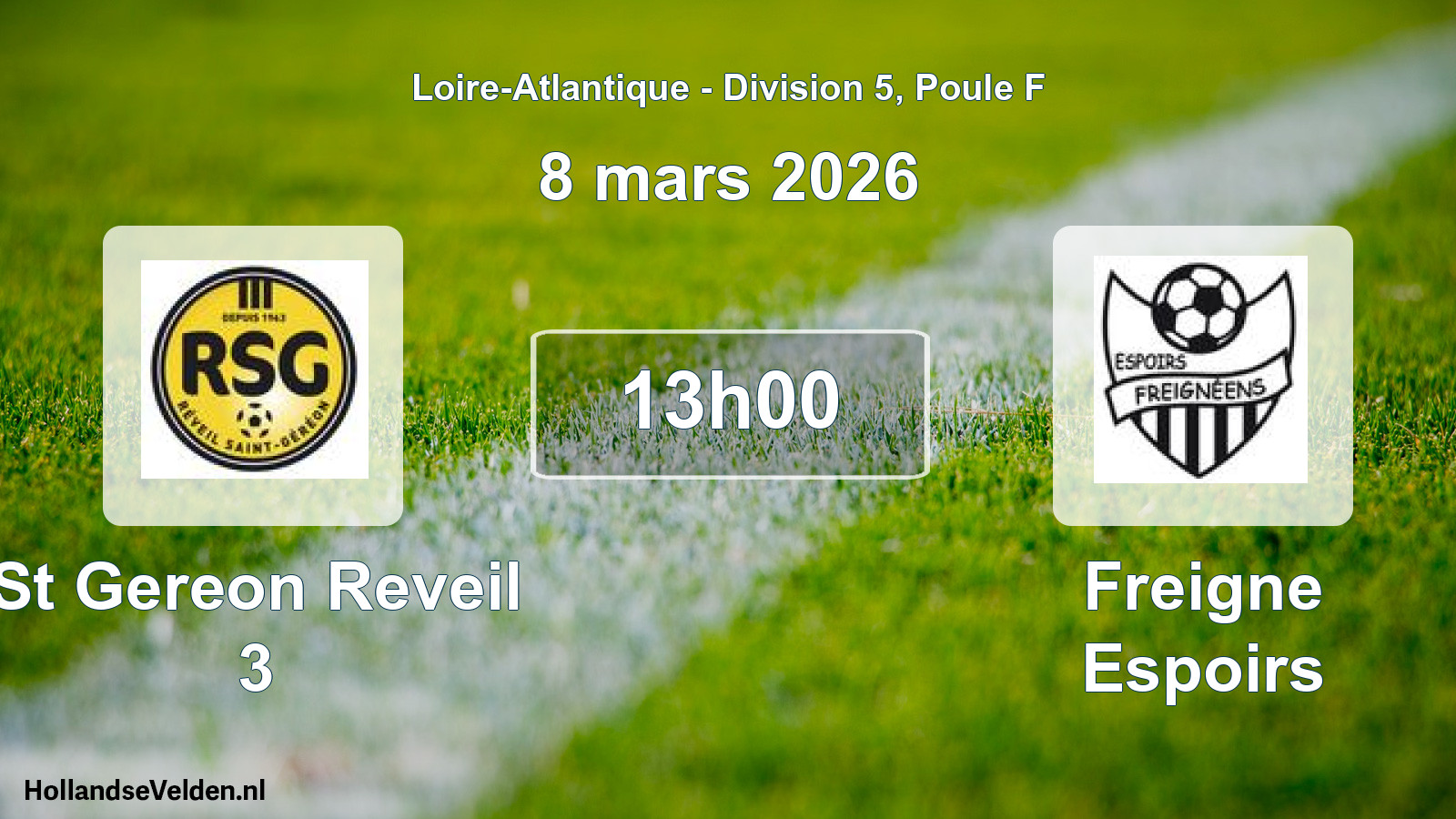 Scheduled Match: St Gereon Reveil 3 - Freigne Espoirs (8 March 2026)