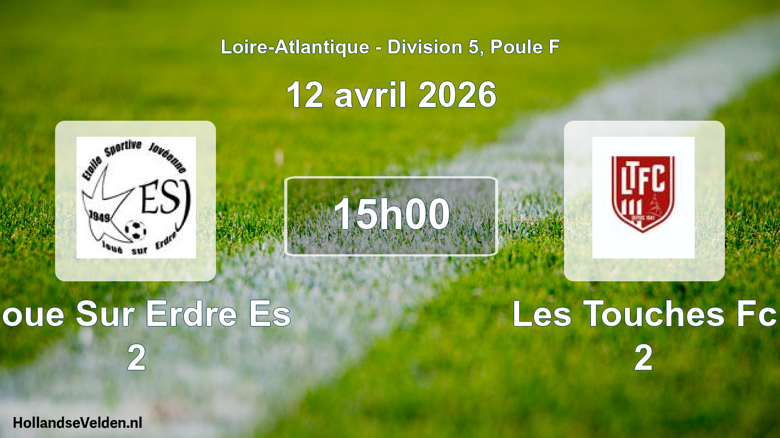 Geplande wedstrijd: Joue Sur Erdre Es 2 - Les Touches Fc 2 (12 avril 2026)