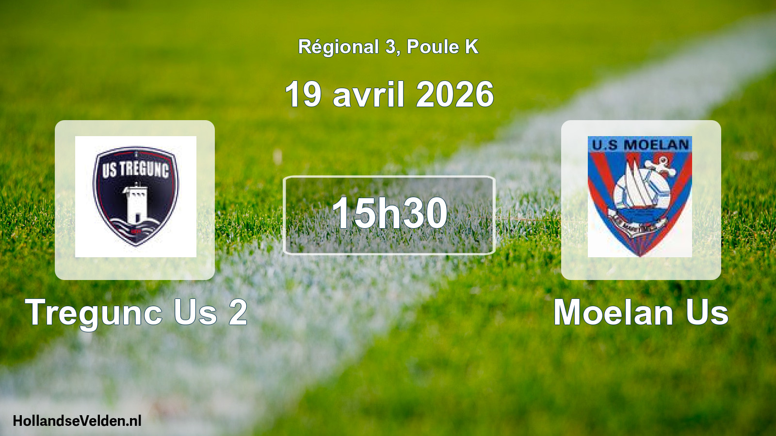 Geplande wedstrijd: Tregunc Us 2 - Moelan Us (19 april 2026)