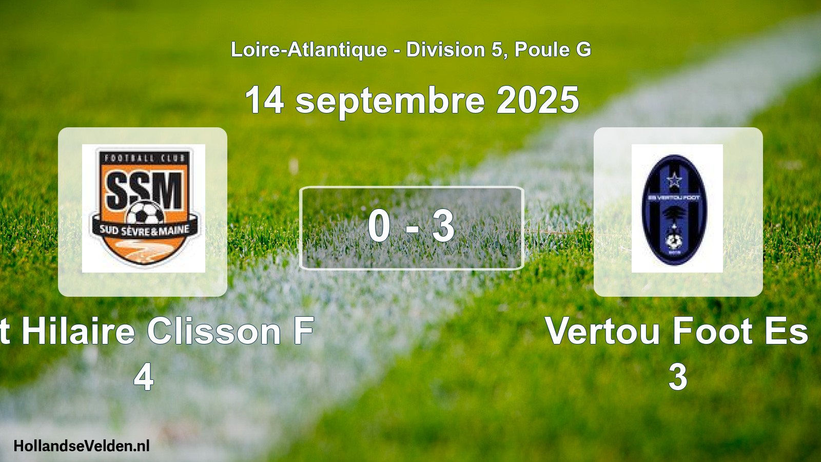 Gespeelde wedstrijd: St Hilaire Clisson F 4 - Vertou Foot Es 3 0 - 3 (14 septembre 2025)