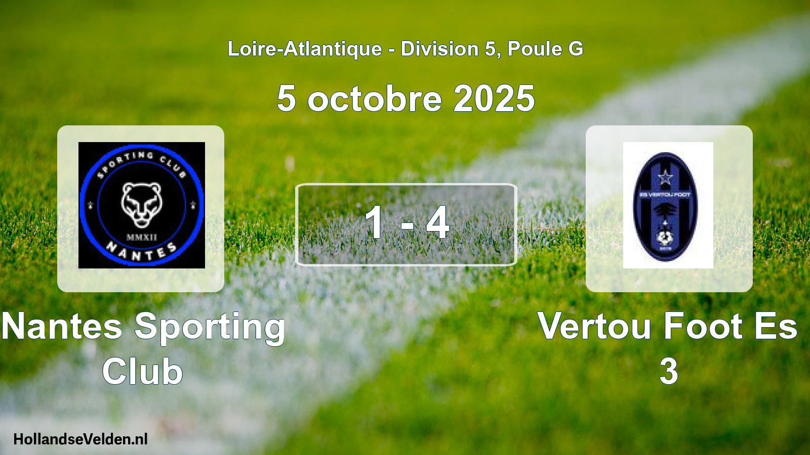 Gespeelde wedstrijd: Nantes Sporting Club - Vertou Foot Es 3 1 - 4 (5 oktober 2025)